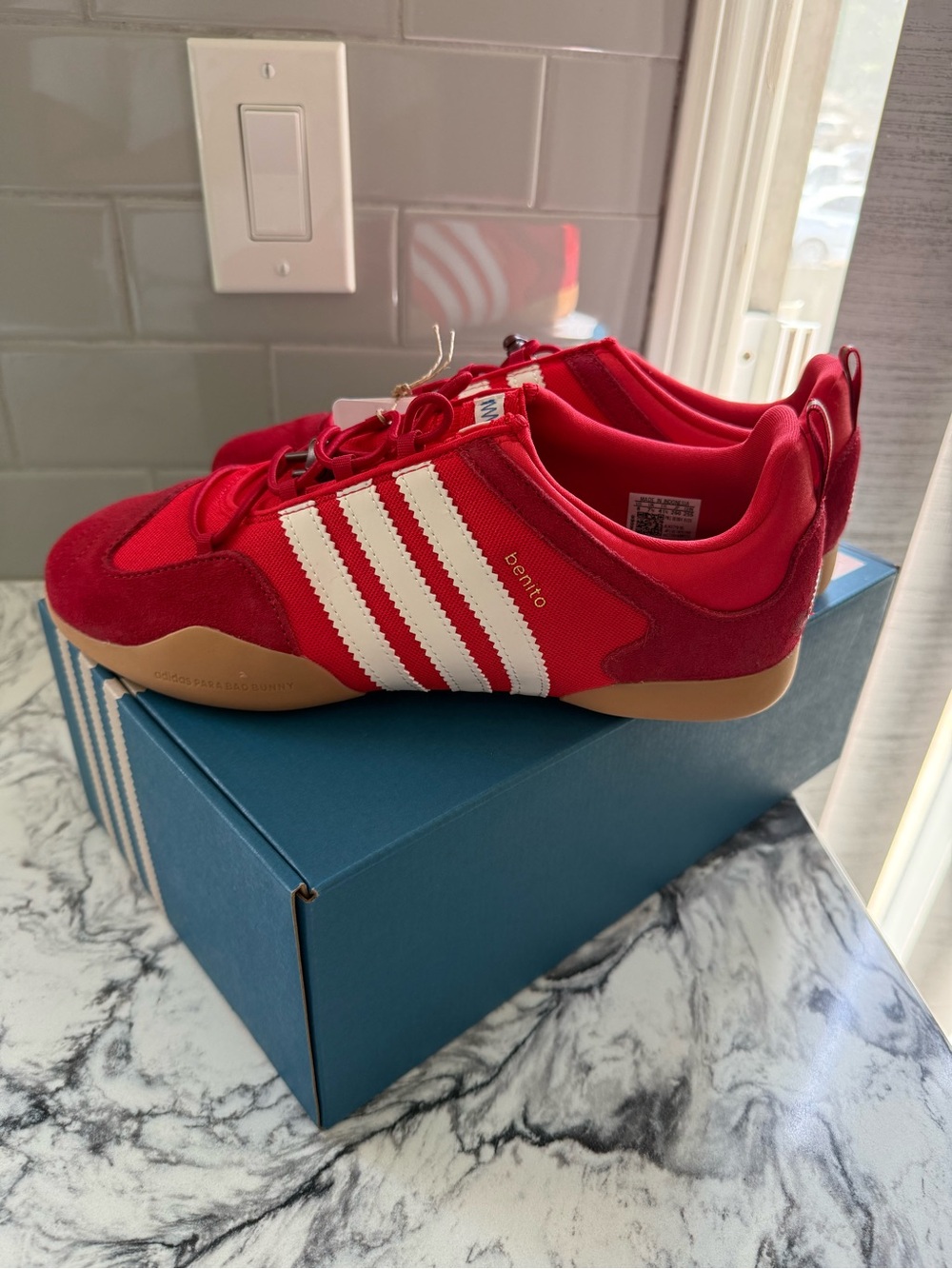 adidas Benito red ballerina